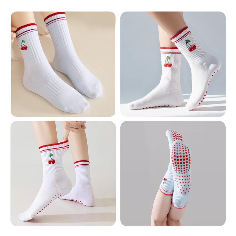 VACHAN 1 Pair Pilates Grip Socks for Women Yoga Grippy