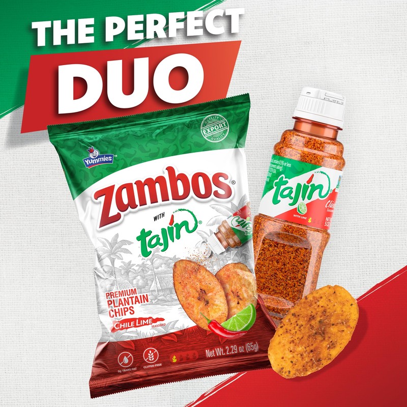 Zambos Plantain Chips with Tajín Seasoning, 2.29 oz (Pack of