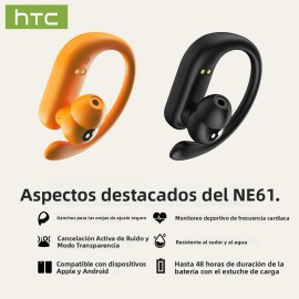 Audifonos In-ear inalmbricos Htc ne61 ai audifonos traductores con smart pantalla tctil bluetooth 6.0 Ipx5 impermeable cancelacin de ruido enc...     