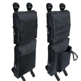 Vanlison 2 Pack ATV Fender Bags, Detachable Saddle Bag ATV Gear Bags Water-resistent Motorcycle Bag Compatible with Sportsman Scrambler TRX FourTrax Outlander Grizzly UTV Hanging Storage Bag Black