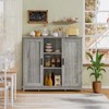 Iwell Storage Cabinet with 2 Doors and 4 Adjustable Shelves,