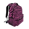 Fisyme Pink Zebra Print Laptop Backpack Bag Bookbag Casual Travel