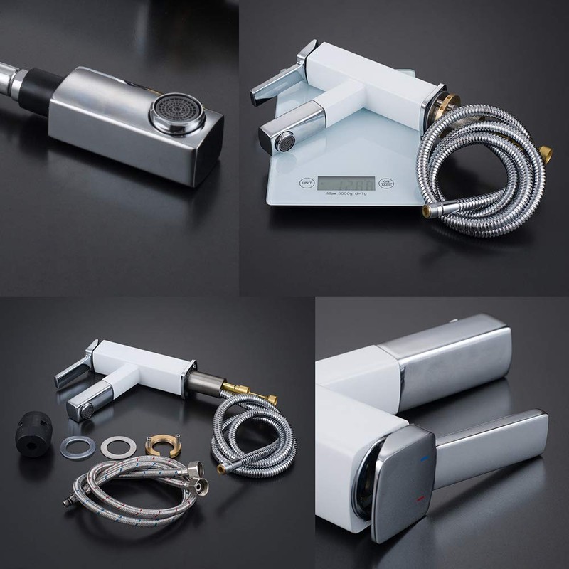 KAIYING Bathroom Sink Faucet with Pull Out Sprayer, Single Handle