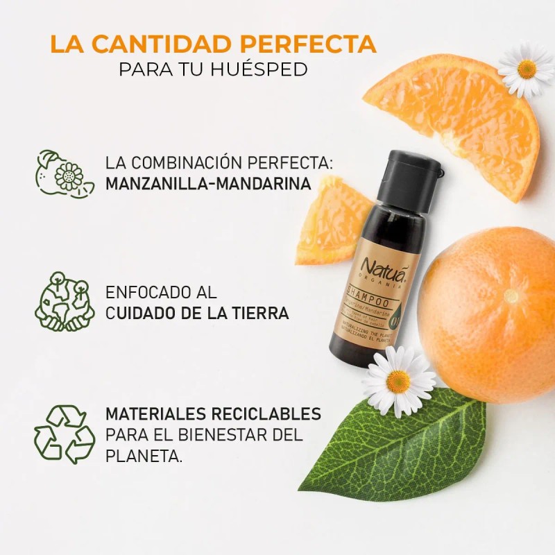 Shampoo Natua Organia 25ml Amenidades Hoteleras Caja 126pzas