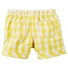 Carters Baby Girls Pull-On Gingham Poplin Shorts Yellow 12M