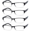 Eyekepper 4-pack Gafas de lectura rectangular con bisagras de resorte