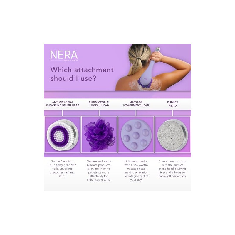 Spa Sciences Nera Cepillo Corporal Ducha Baño Exfoliación Limpieza Profunda