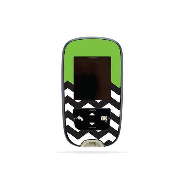 MightySkins Skin Compatible with Accu-Chek Guide - Lime Chevron |