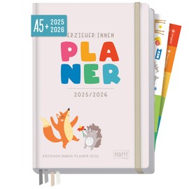 Häfft® Educator Planner 2025/2026 A5 + "Bambini" Hardcover Nursery Planner with 1 Week on 2 Pages for Organisation, Motivation and Inspiration, Educational Calendar - Sustainable & Climate Friendly