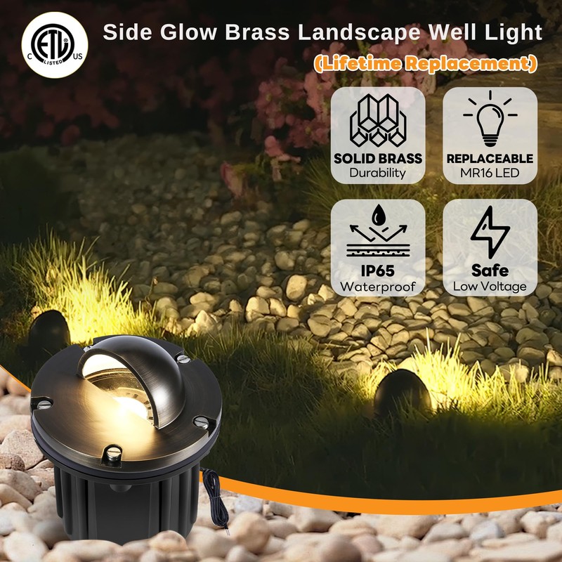 Gardenreet Brass Well Light - Waterproof 12V Ip65 In-Ground Landscape