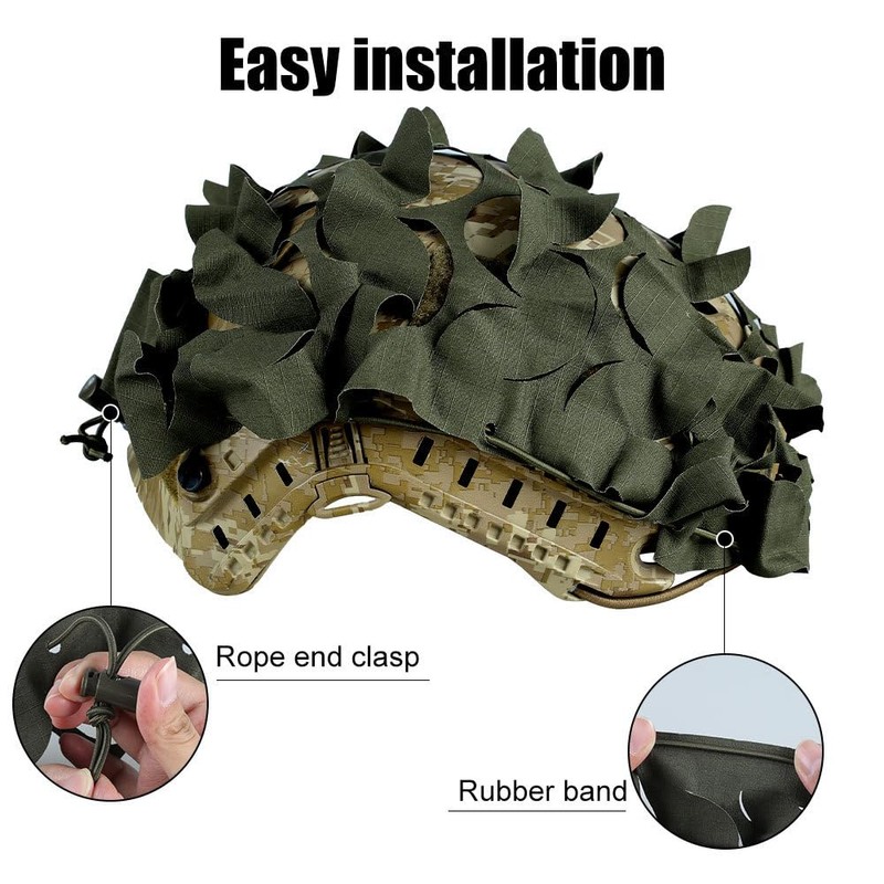 Tactical Helmet Covers, 1/2 Piece Tactical Quick Helmet Cover, Adjustable