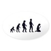 CafePress Human Evolution, Figures, Gifts Oval Car Bumper Sticker