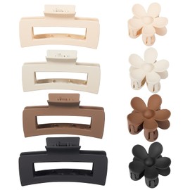 Pinzas para Cabello, Pinzas Pelo para Mujer, Antideslizantes Pinzas para el Pelo, Plástico Coloridas Hair Claw Clips con Resorte Fuerte, Garra Grande Clips para Mujeres.