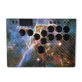 MightySkins Carbon Fiber Skin Compatible with Razer Kitsune - Golden Nebula | Protective, Durable Textured Carbon Fiber Finish | Easy to Apply | Made in The USA