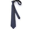 DiBanGu Blue Yellow Stripe Tie for Men Silk Woven Necktie