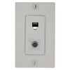 Leviton Decora Telephone/Video Wall Jack Assembly, 6P4C + F, Screw