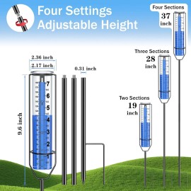 Brand: WANTELFOR Rain Gauge Outdoor,7" Large Plastic Gauges Outdoors Best...