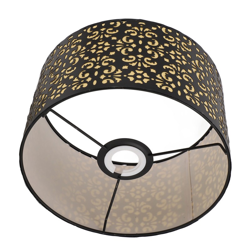 Metal Barrel Lampshade Hollow Exquisite Wrought Iron Lamp Shade with