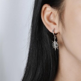 Plikin Gale Silver Earring for Women Dangle Hoop Earrings Game Costume Cosplay Jewelry Gifts for Game Lovers