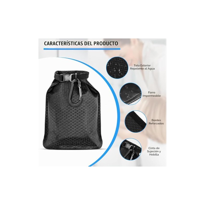Funda impermeable para jabón de viaje con bolsa de malla,