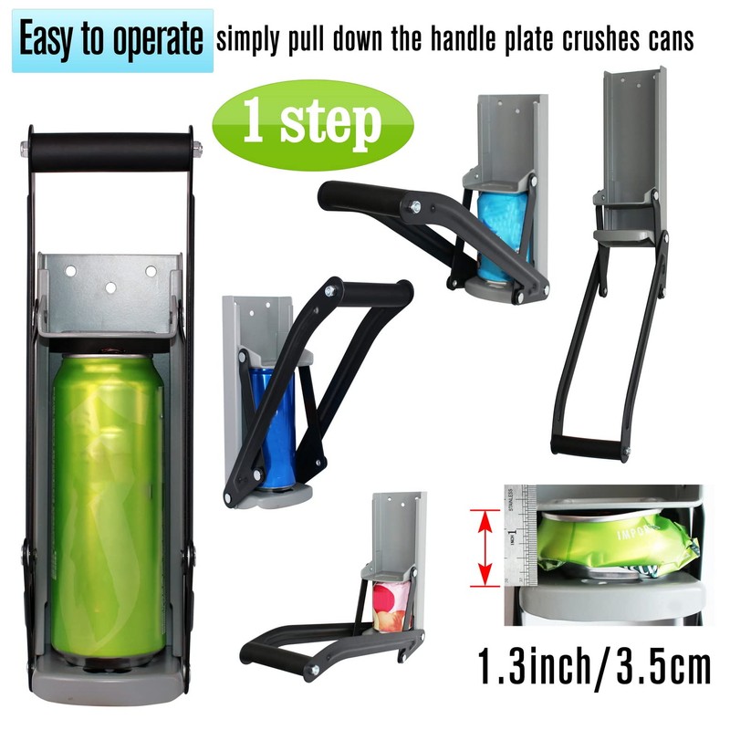laffeya 16 oz Can Crusher, Aluminum Plastic Bottle Crusher, Wall