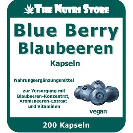 Blue Berry Blueberry Capsules Pack of 200 - For Supply with Blueberry Concentrate, Aronia Berry Extract and Vitamins