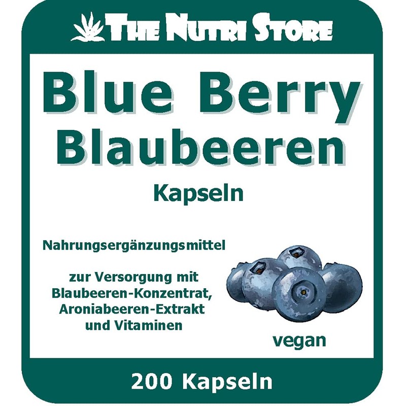 Blue Berry Blueberry Capsules Pack of 200 - For Supply