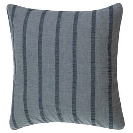 HiEnd Accents Harper Euro Pillow Sham, 27x27 inch, Blue Striped 100% Cotton Bedding, Soft Lightweight Classic Chic Casual Modern Western Pillow Cover