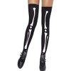 Skeleton Print Thigh Stockings, _