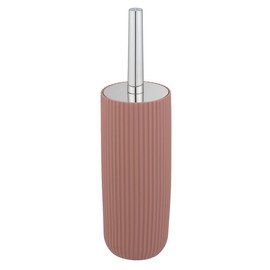 WENKO Agropoli Toilet Brush Set, Dusky Pink, Closed Brush Holder Made of High-Quality Plastic with Plastic Shape and Textured Surface, BPA-Free, Hygienic Toilet Brush, Diameter 10 x 36.5 cm