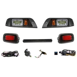 VPAHub EZGO TXT 1996-2013 LED Street Legal Light Kit 48V, LED Headlight, Taillight, Upgraded wiring harness, Deluxe turn signal switch, Horn, Steering wheel cover, Brake