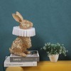 LAZHUG Scarf Rabbit Table Lamp,Resin Crafted Gold Bunny Lamp Featuring