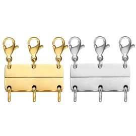 OHINGLT Layered Necklace Clasp 18K Gold and Silver Necklace Separator for Layering, Multiple Necklace Clasps and Closures for Women