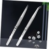 Operitacx Stainless Steel Jewelry Making Tweezers Static Precision Clip Ergonomic