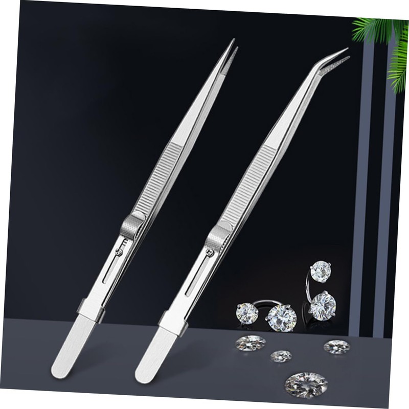 Operitacx Stainless Steel Jewelry Making Tweezers Static Precision Clip Ergonomic