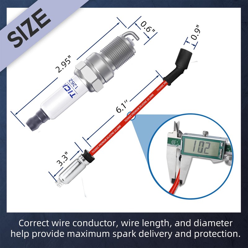 TICANEE Iridium Spark Plugs and Wires Set for Chevy 5.3L