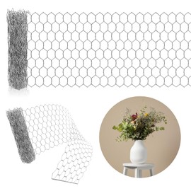 Floral Chicken Wire Flower Arrangement: 39 X 39 Inch Galvanized Chicken Wire Roll Bendable Vase Frog Mesh for Crafts DIY Grid Garden Florist Wedding Arch Holiday Christmas Thanksgiving Decorations