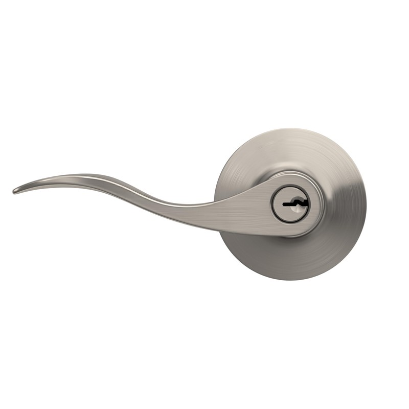 Lock Scout Wave Lever with Round Trim Keyed Entry Door