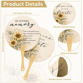 100 Pcs Funeral Favors for Guests Funeral Fans Bulk, Sunflowers