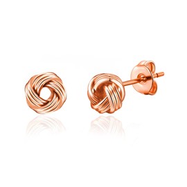 Philip Jones Rose Gold Plated Love Knot Earrings with Quote Card