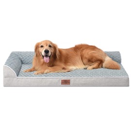 Comfort Expression XL Dog Bed Orthopedic, Extra Large Dog Beds with Comfy Bolsters, Waterproof Dogs Bed, Pet Bed Sofa with Removable Washable Cover and Nonskid Bottom(X-Large,Grey)