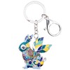 Colorful Enamel Bunny Keychain (Blue)