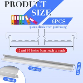 Lateral Front to Back File Bar Rails Hanging File Rails Filing Cabinet Parts Stainless Steel File Drawer Rails 15.76 Inches Long (6 Pieces)