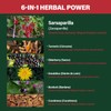 Verdeherb Sarsaparilla Root Capsules, Natural 6-in-1 Formula Supplement with Sarsaparilla