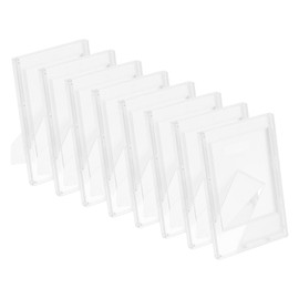 sourcing map 8 Pcs Mini Picture Frames 2.4 x 3.6 Inch Rectangle Small Picture Photo Frame Holder for Tabletop Display Photos Paintings Landscape Posters Artwork, Frosted Clear