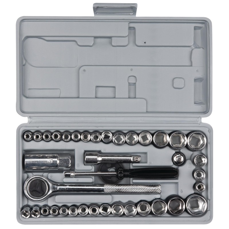 Performance Tool W1173 SAE/Metric 40-Piece SAE and Metric Socket Set,