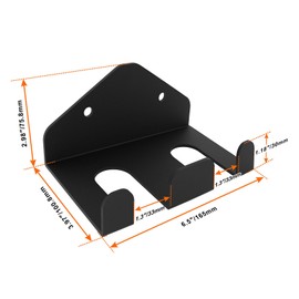 YZZHAJ Olympic Barbell Hanger,Garage Gym Bar Wall Rack,Vertical Barbell Mount Rack,Double Barbell Holder Wall Mount,Space Saving Commercial or Home Gym Accessory,Holds 33mm Bar (2 hook black)