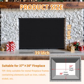 JUIN JUIN Magnetic Fireplace Cover Indoor: 3932 Fire Place Blanket for Brick/Gas Fireplace - Magnet Fireplace Mat Air Blocker Proof Screen for Heat Loss Living Room Insulation