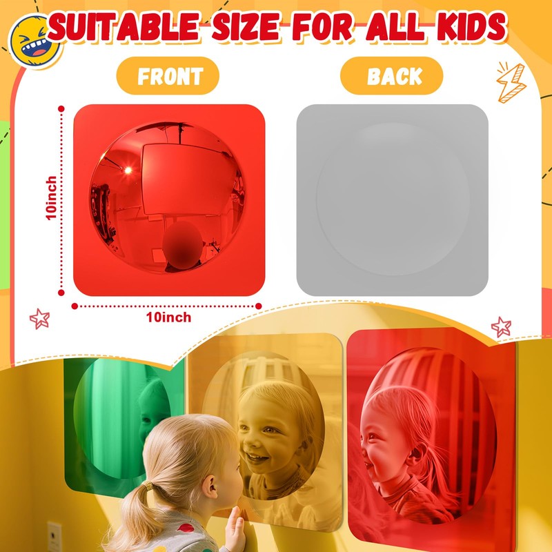 Geiserailie 3 Pcs Sensory Wall Bubble Mirrors, 10 x 10