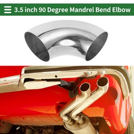 Motoforti 3.5" Inch OD 90 Degree Mandrel Bend Elbow Car Modified Exhaust Pipe Tubing 2mm/14GA Thickness 304 Stainless Steel Bend Tube Stair Handrail Piping 89x230x2.0mm